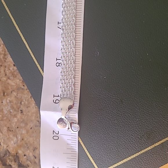 mesh style silver Bracelet(9") - Picture 4 of 6